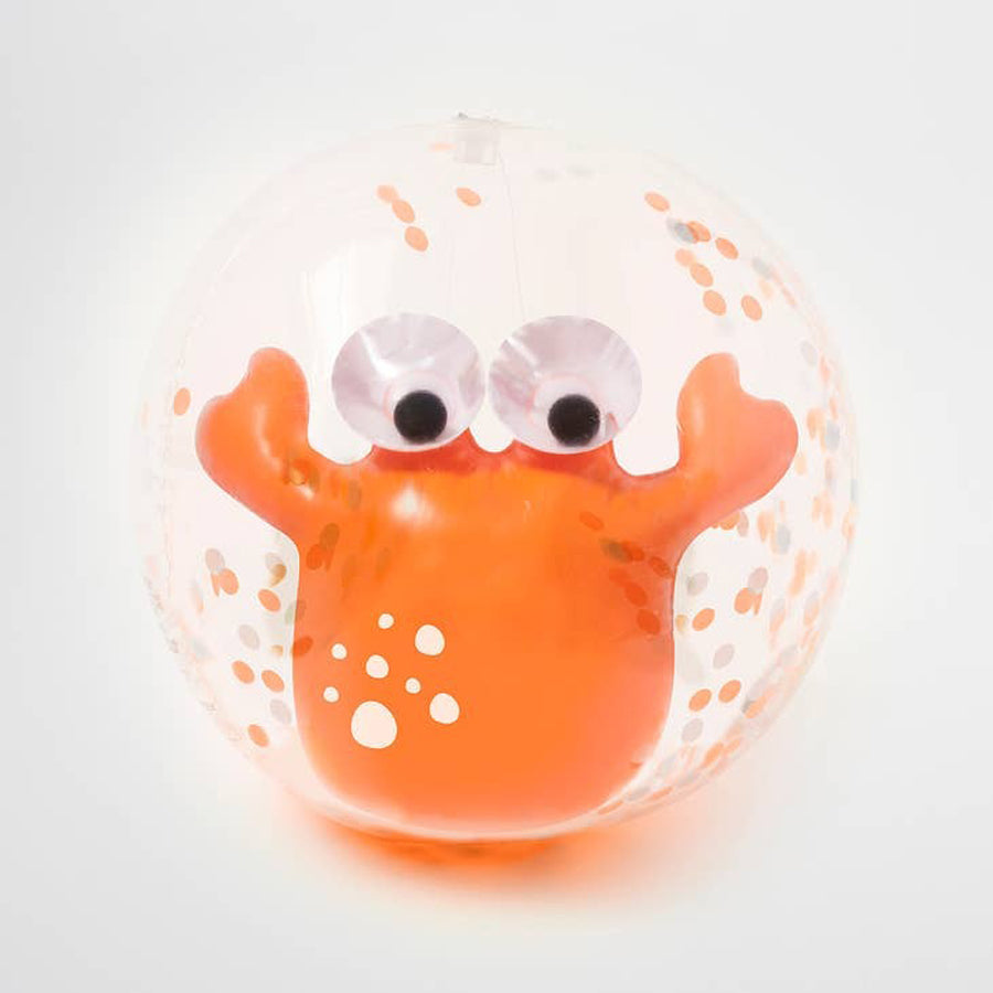 3D Inflatable Beach Ball Sonny the Sea Creature Neon Orange-TOYS-Sunnylife-Joannas Cuties