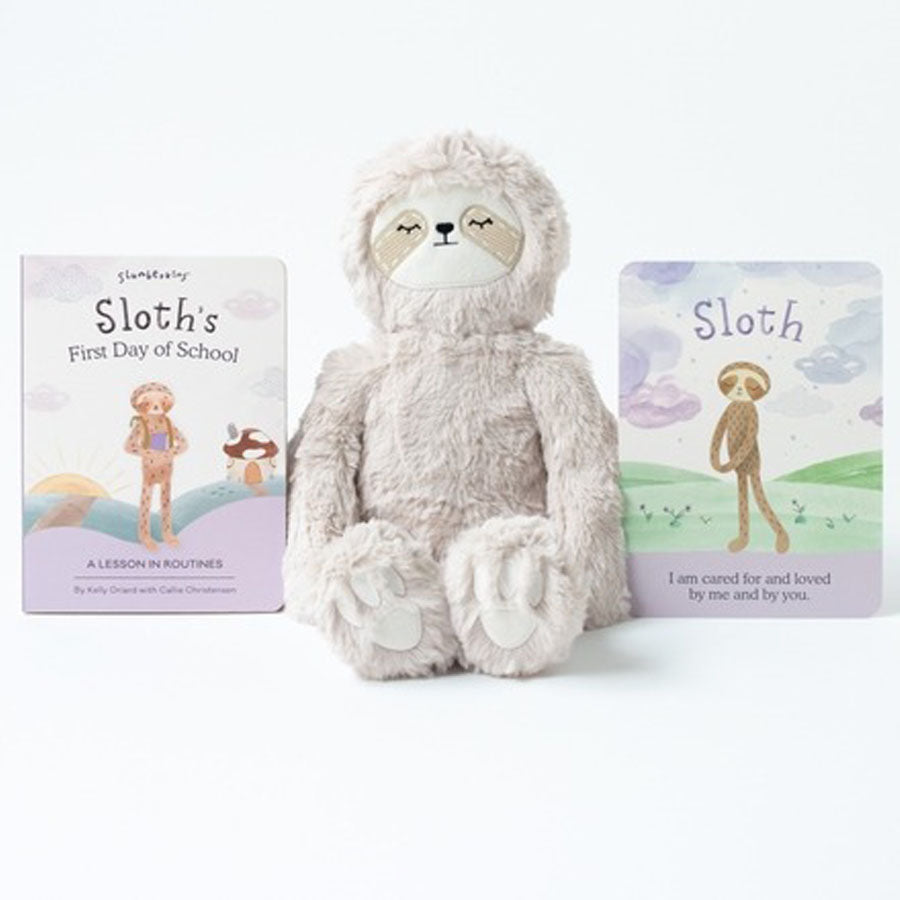 Back To School Sloth Kin + First Day of School Lesson Book-SOFT TOYS-Slumberkins-Joannas Cuties