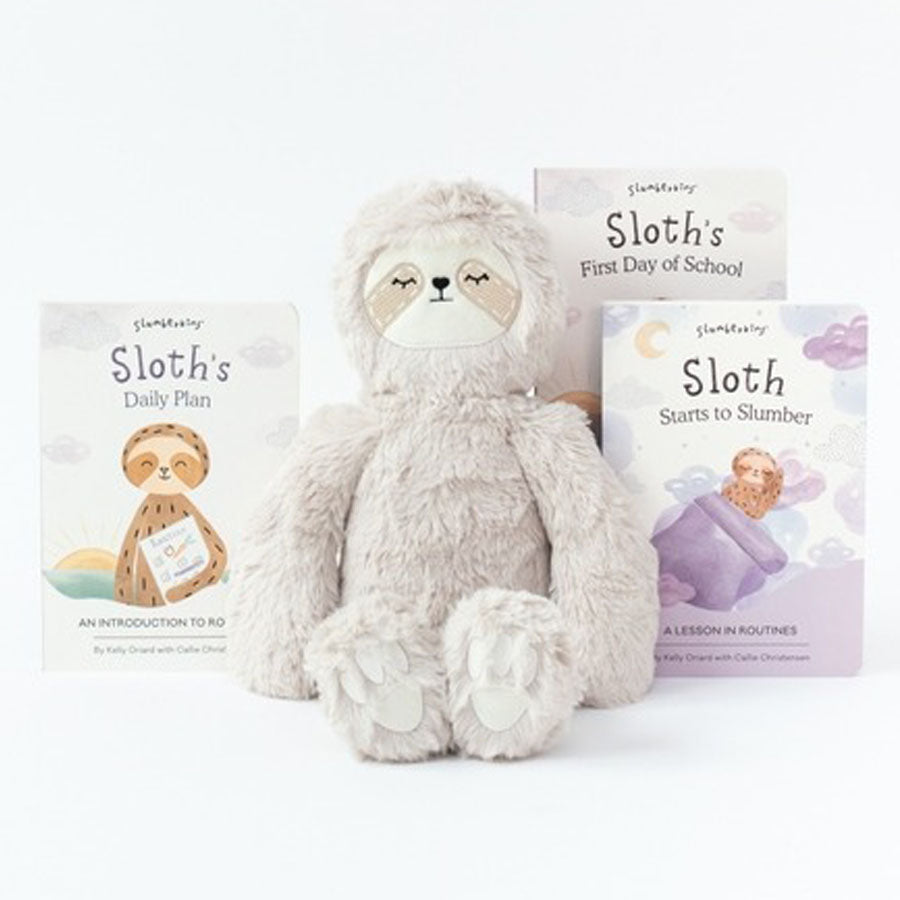 Back To School Sloth'S Routines, Kin + 3 Book Bundle-SOFT TOYS-Slumberkins-Joannas Cuties