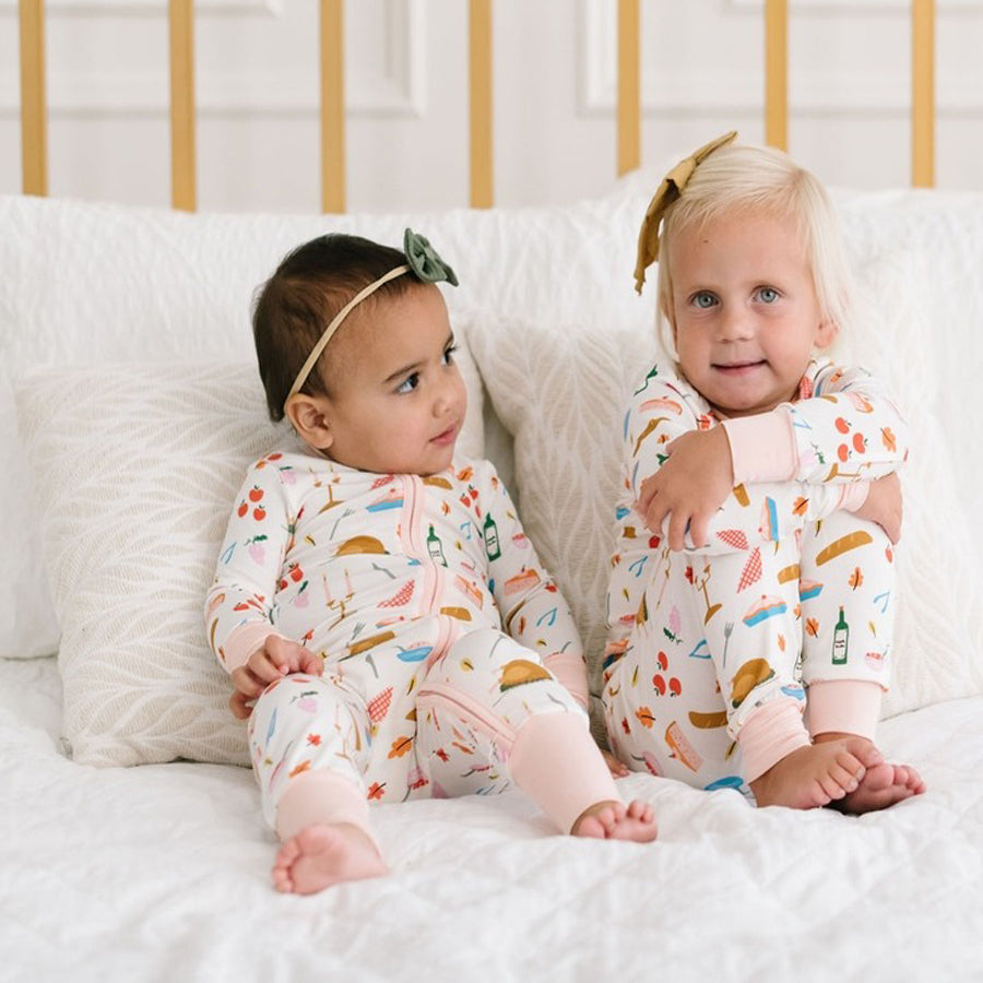 Bamboo Baby Pajama Zippy in Turkey Time - Thanksgiving-OVERALLS & ROMPERS-Ollie Jay-Joannas Cuties