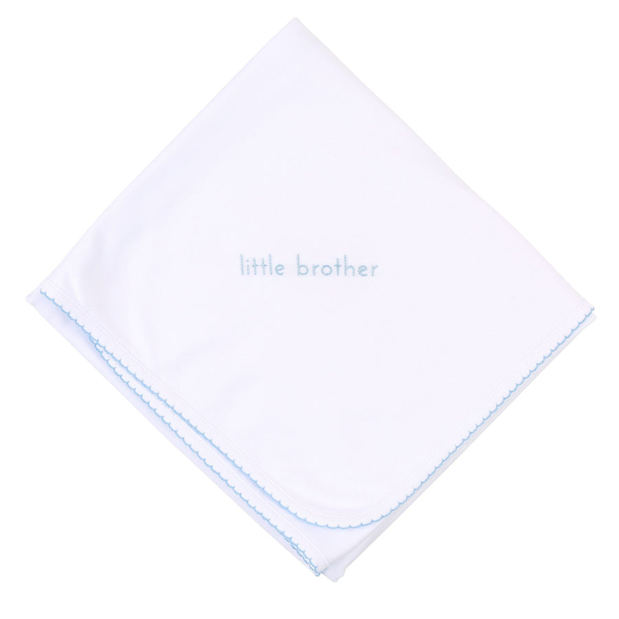 Big and Little Blue Emb Receiving Blanket-SWADDLES & BLANKETS-Magnolia Baby-Joannas Cuties