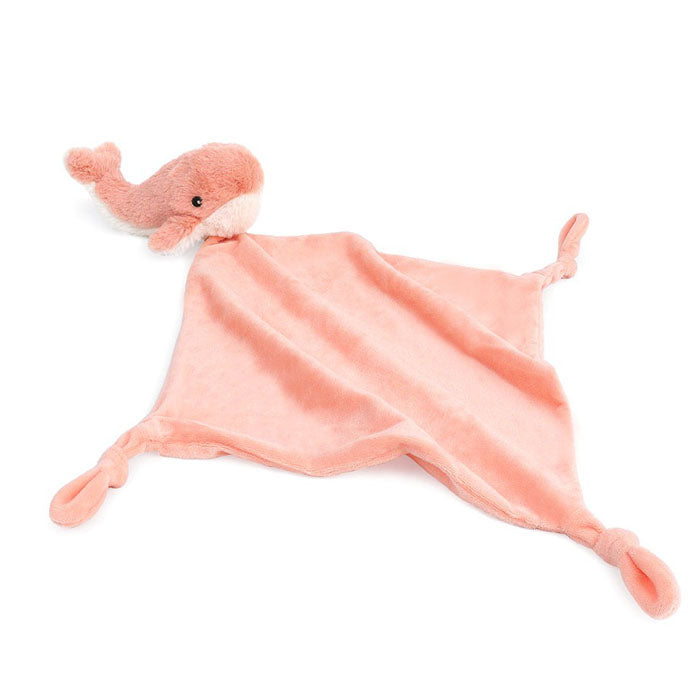 Coral Whale Knotted Security Blankie-SECURITY BLANKETS-Mon Ami-Joannas Cuties