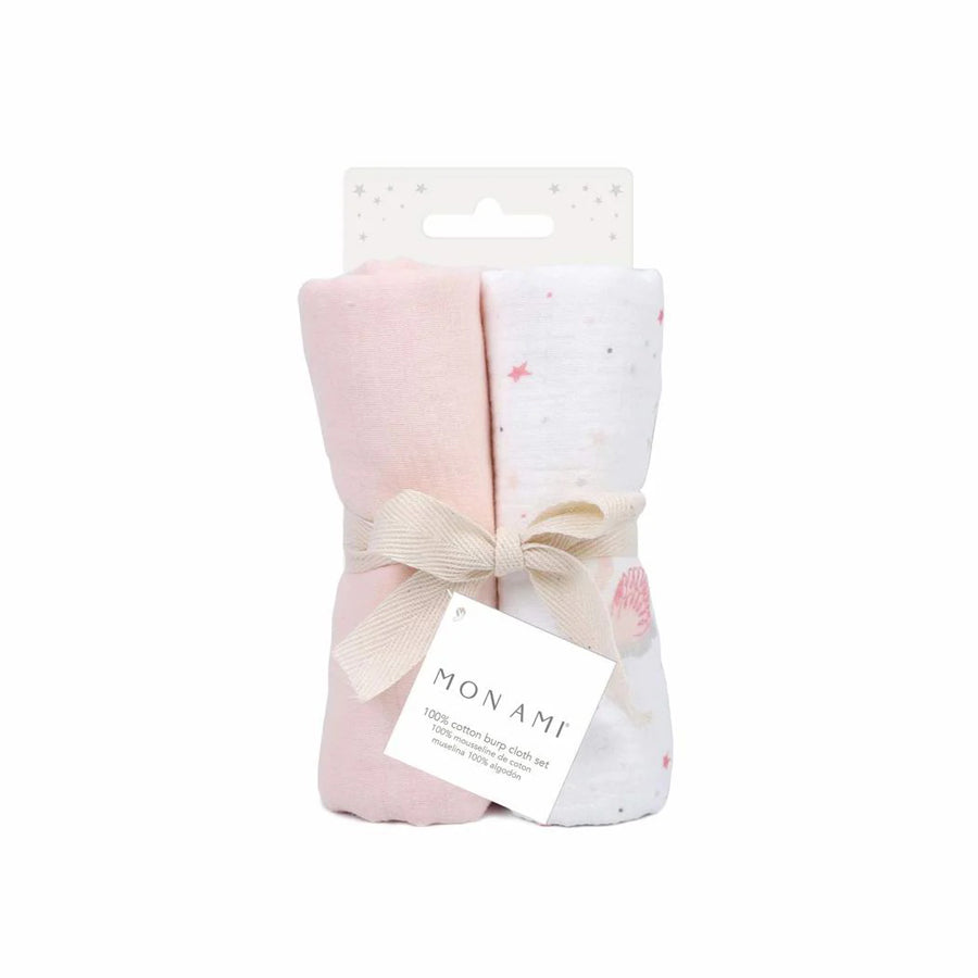 French Swan 2Pc Burp Cloth Set-BURP CLOTH-Mon Ami-Joannas Cuties