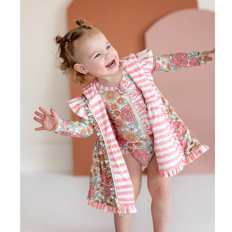 Golden Girl & Pink Stripe Reversible Cover-Up-COVER-UPS-Made By Molly-Joannas Cuties