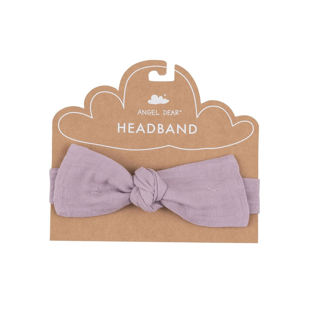 Organic Headband - Dusty Lavendar Solid Muslin-HEADBANDS-Angel Dear-Joannas Cuties