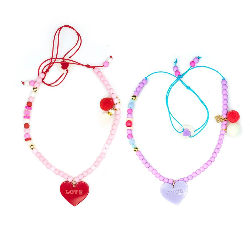 Hearts Red Violet Necklaces (Set of 2)-JEWELRY-Lilies & Roses-Joannas Cuties