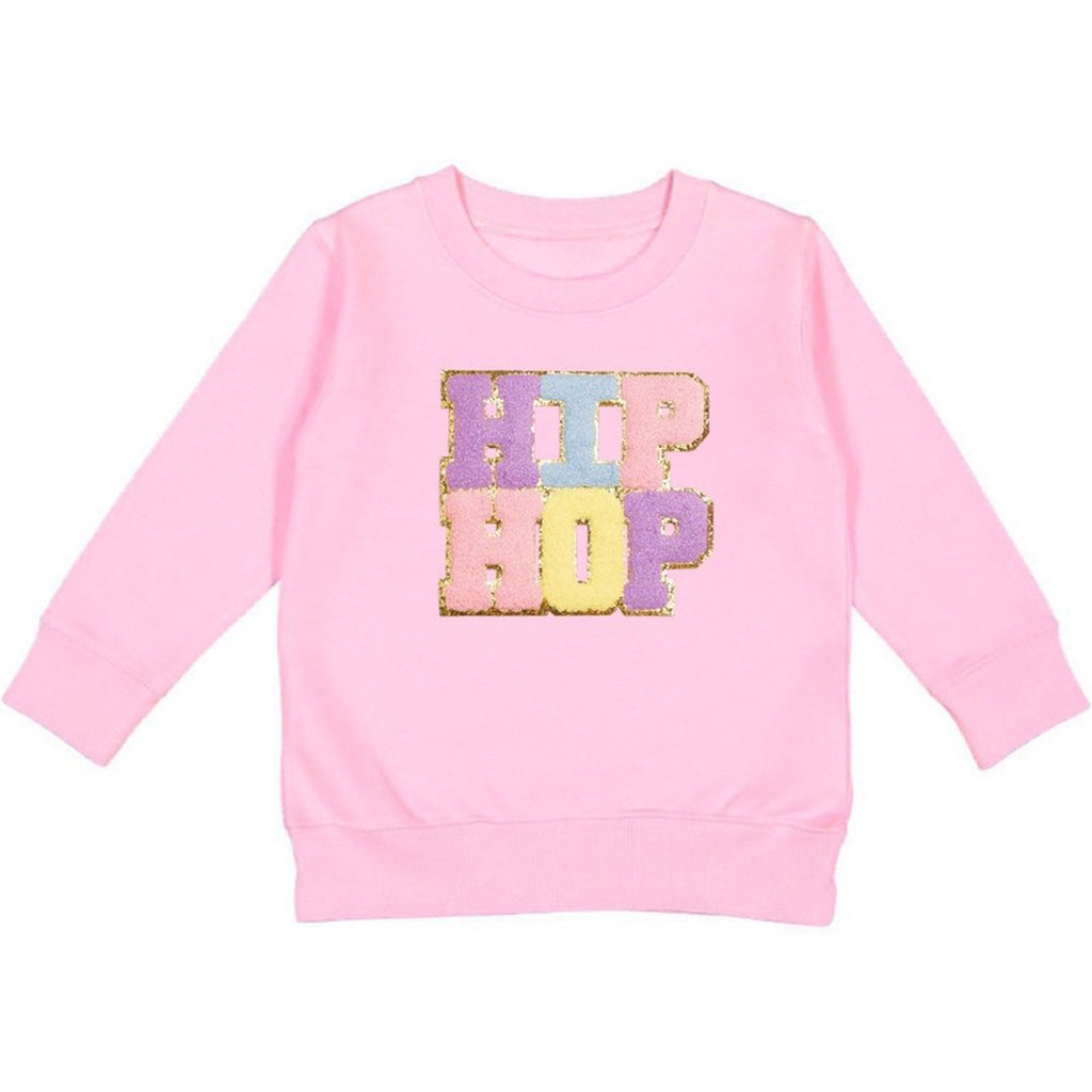 Hip Hop Patch Sweatshirt - Pink-SWEATSHIRTS & HOODIES-Sweet Wink-Joannas Cuties