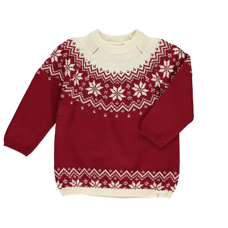 Red Fairisle Igloo Sweater-CARDIGANS & SWEATERS-Me + Henry-Joannas Cuties