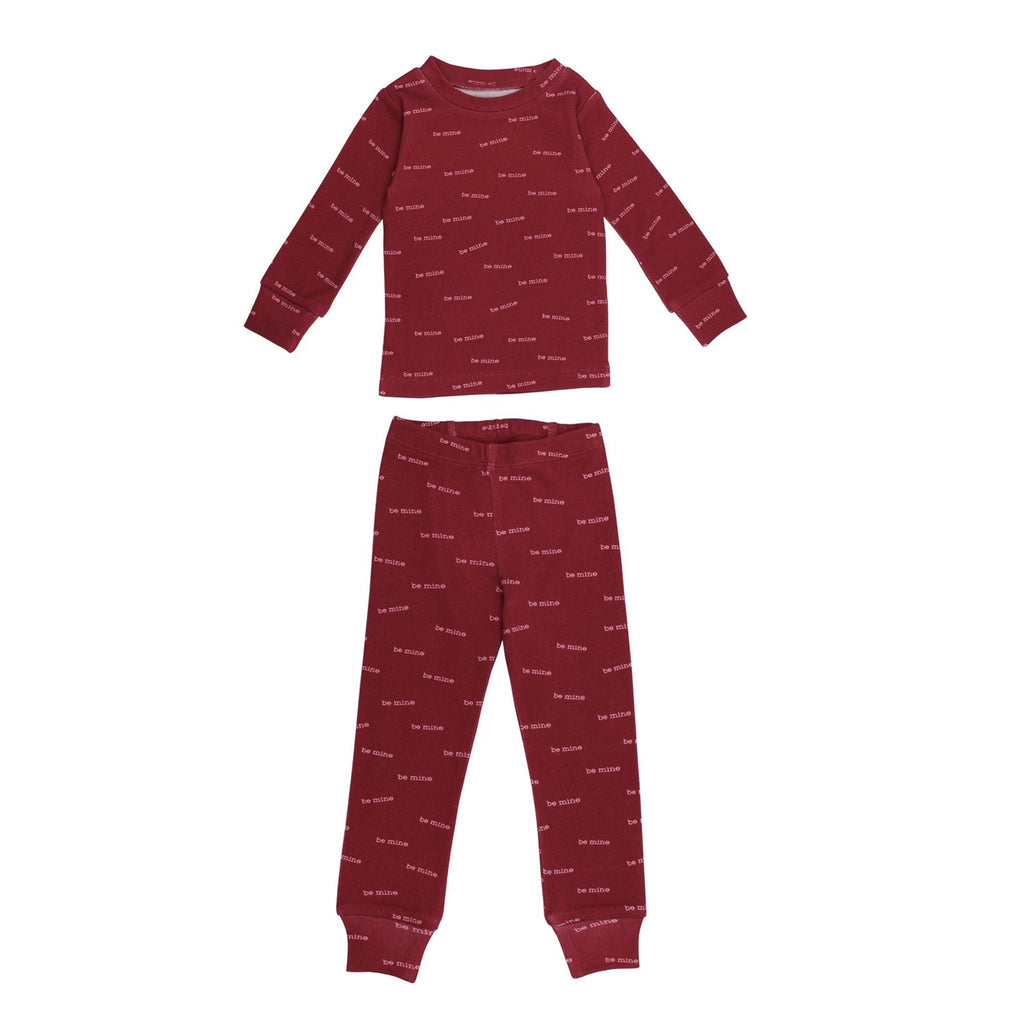 Kids' Organic L/Sleeve PJ Set in Be Mine-SLEEPWEAR-L'ovedbaby-Joannas Cuties