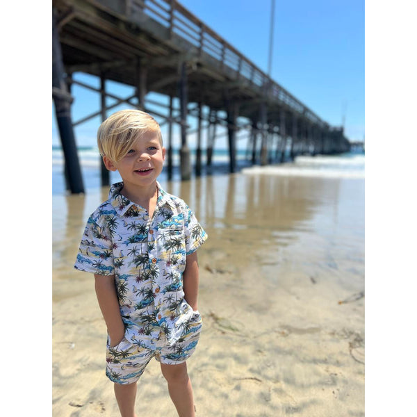 Me & Henry Mahalo Hawaiian Waves Woven Shorts