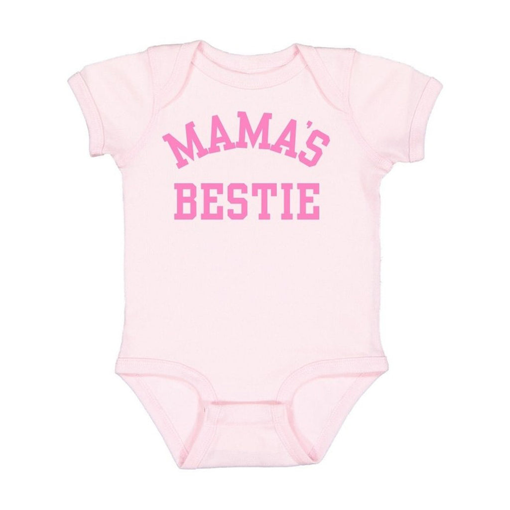 Mama's Bestie Short Sleeve Bodysuit - Ballet Pink