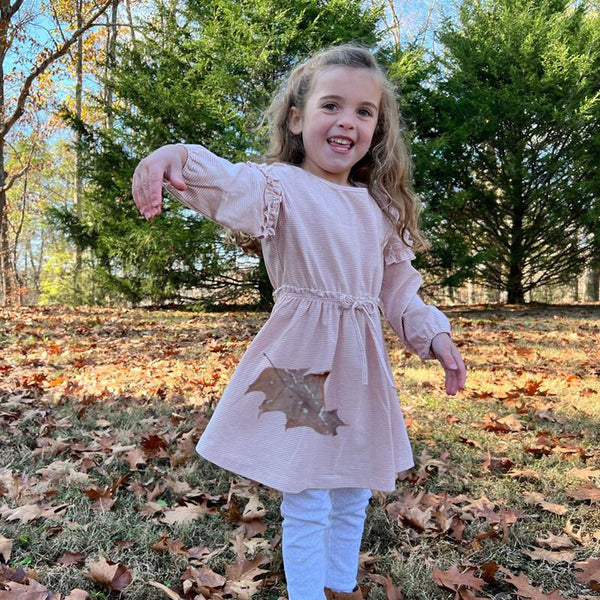 Mickey Dress In Peach Stripe, 10Y Mickey Dress In Peach Stripe, 10Y