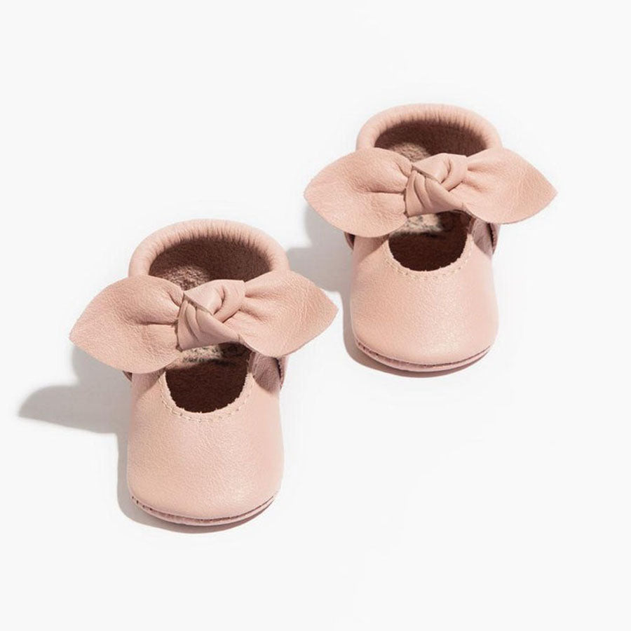 Newborn Blush Knotted Bow Mocc-SHOES-Freshly Picked-Joannas Cuties
