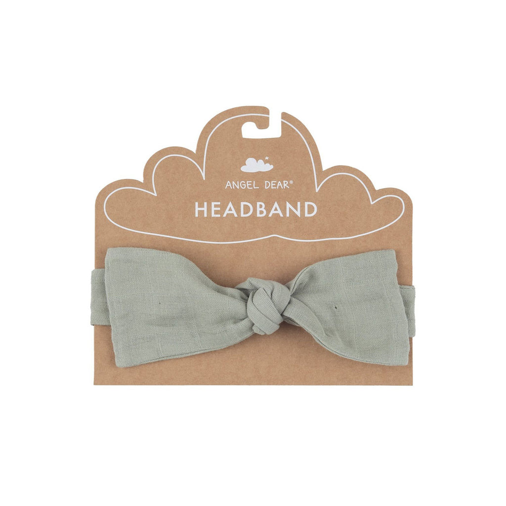 Organic Headband - Desert Sage Solid Muslin-HEADBANDS-Angel Dear-Joannas Cuties
