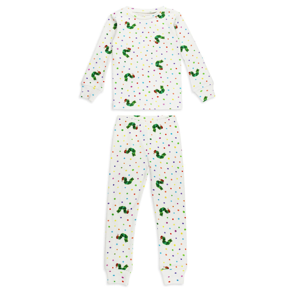 Kids' Organic L/Sleeve PJ Set In Caterpillar-SLEEPWEAR-L'ovedbaby-Joannas Cuties