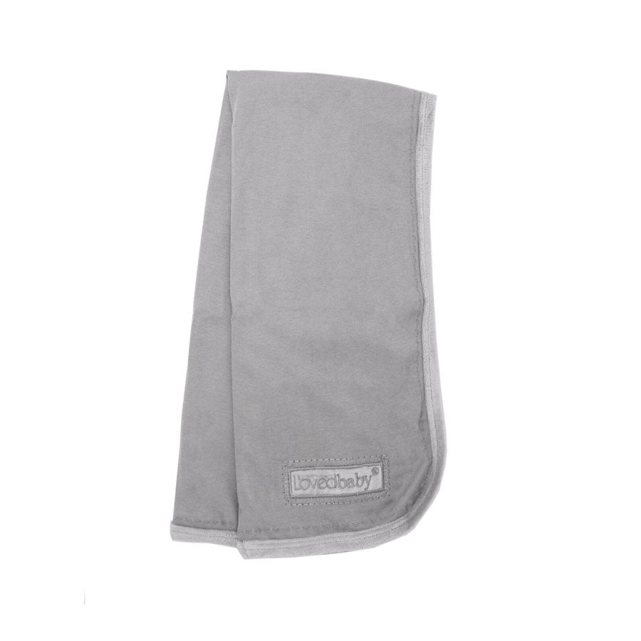 Organic Velveteen Blanket In Light Gray-SWADDLES & BLANKETS-L'ovedbaby-Joannas Cuties