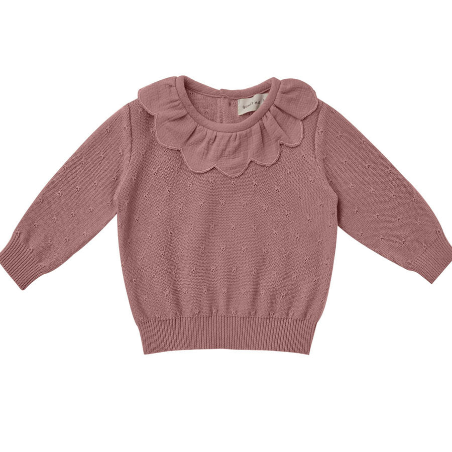 Petal Knit Sweater - Fig-CARDIGANS & SWEATERS-Quincy Mae-Joannas Cuties