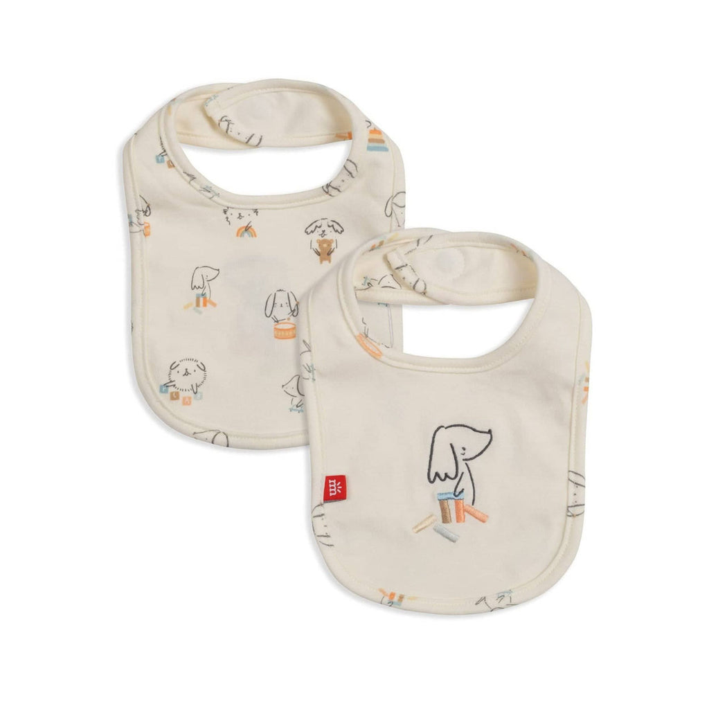 Puppy Play Organic Cotton Magnetic Stay Dry Infant Reversible Bib-BIBS-Magnetic Me-Joannas Cuties