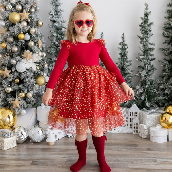 white christmas dresses Shimmering Nights Champagne Midi Dress main image 0
