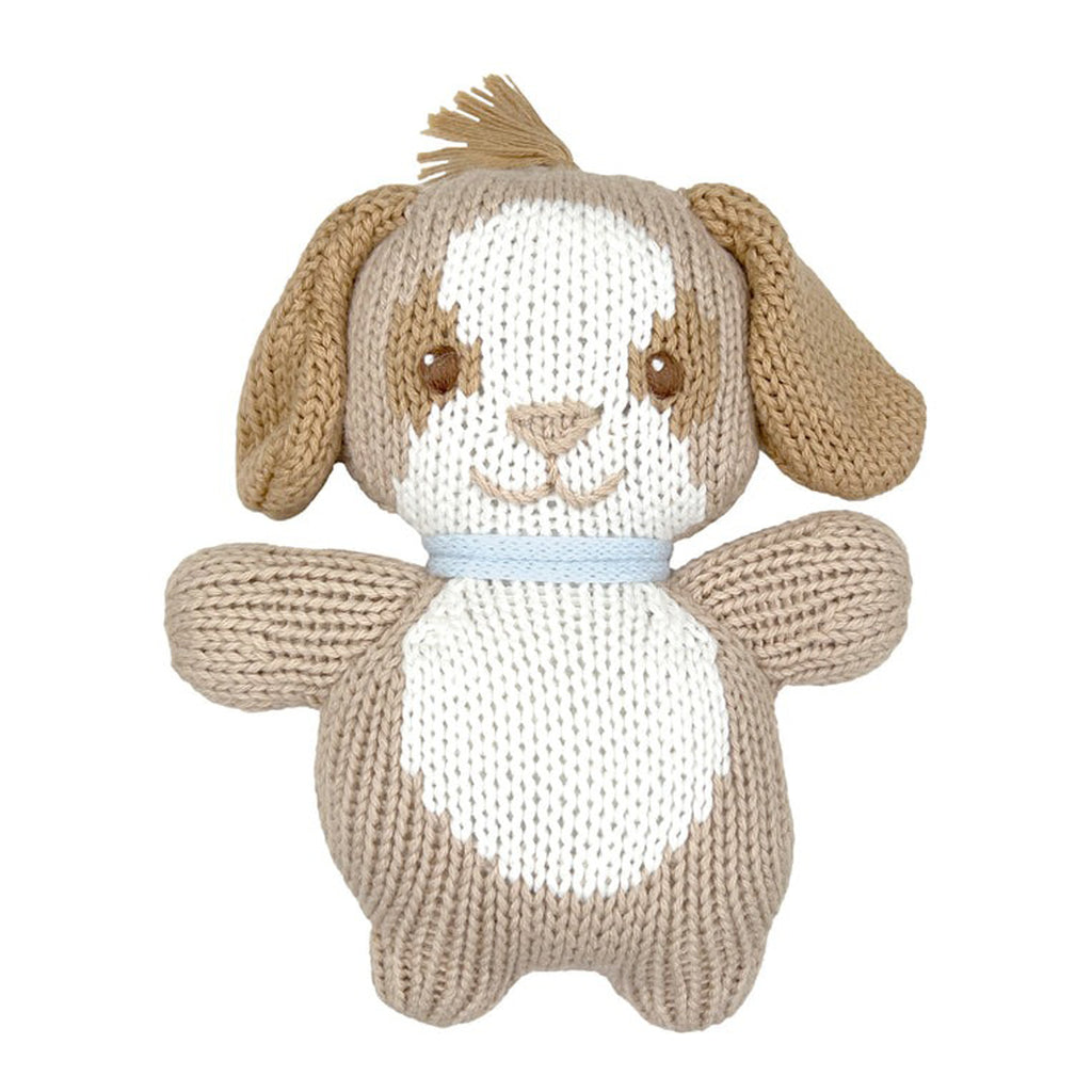 Scoops the Puppy Dog Knit Zubaby Doll-RATTLES-Zubels-Joannas Cuties