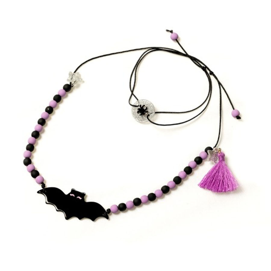 Starry Bat Black Beaded Necklaces-JEWELRY-Lilies & Roses-Joannas Cuties
