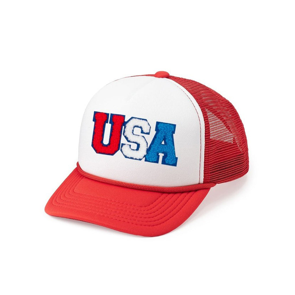 USA Patch Trucker Hat - Red/White - Kids 4th of July Hat