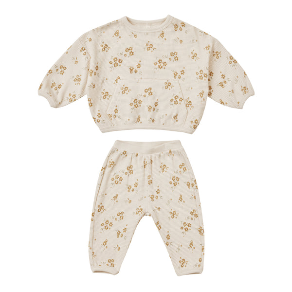 Quincy Mae Waffle Slouch Set | Honey Flower main image 0