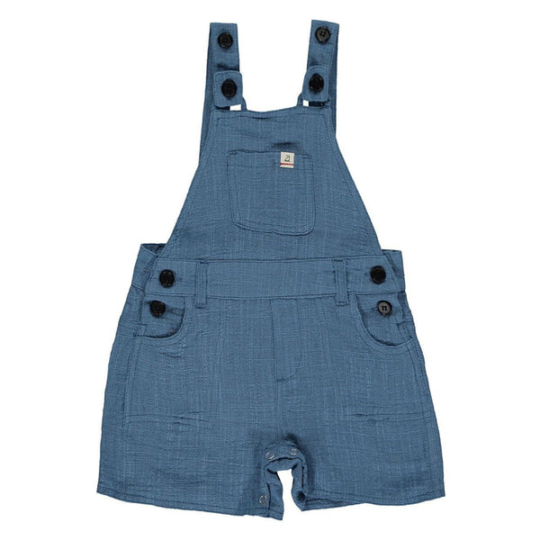 Boys Grey Woven Bowline Shortie Overalls by Me & Henry main image 0
