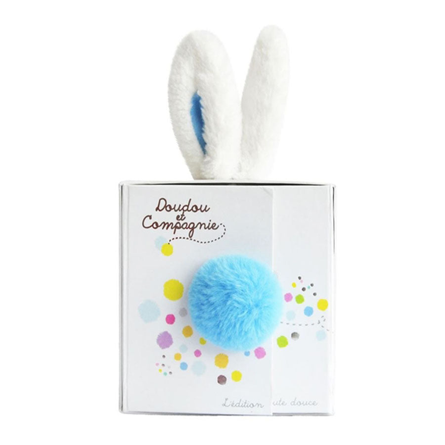 Bunny Stuffed Plush Animal with Pom Pom Tail - Blue-SOFT TOYS-Doudou Et Compagnie-Joannas Cuties