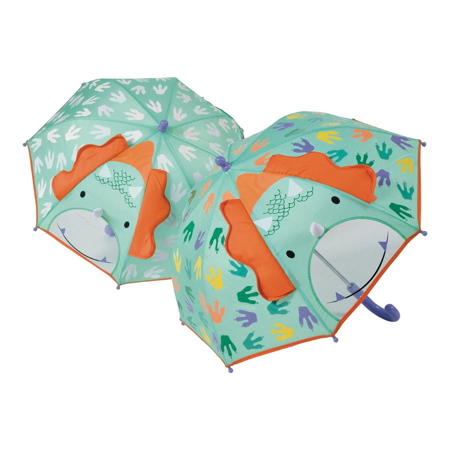 Colour Changing 3D Umbrella - Dinosaur-Parasols & Rain Umbrellas-Floss & Rock-Joannas Cuties