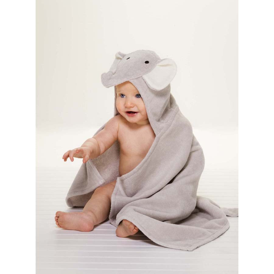 Gray Elephant Hooded Baby Bath Wrap - Elegant Baby - joannas-cuties