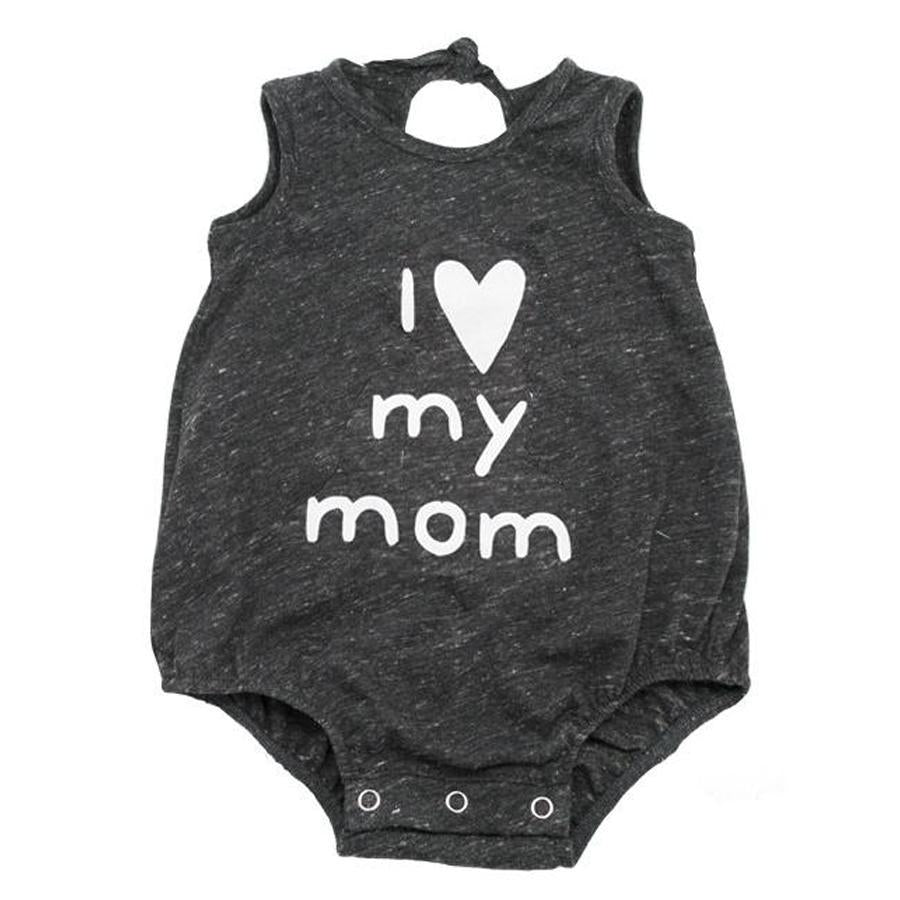 "I Love My Mom" White Ink Tri-Blend Bubble - Oh Baby - joannas-cuties