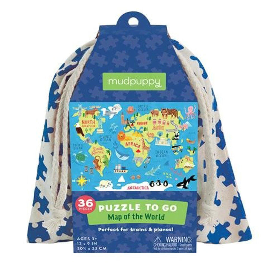 Map of the World Puzzle to Go-Mudpuppy-Joanna's Cuties