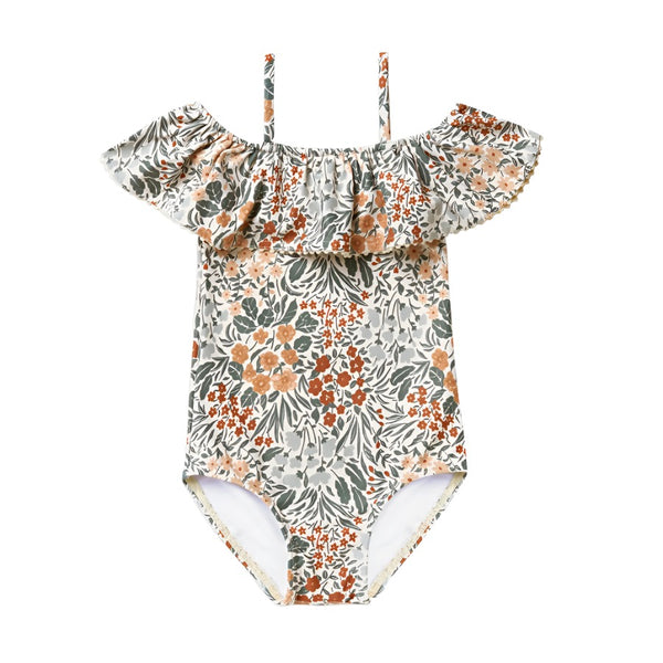 Off The Shoulder One-piece - Flower Field