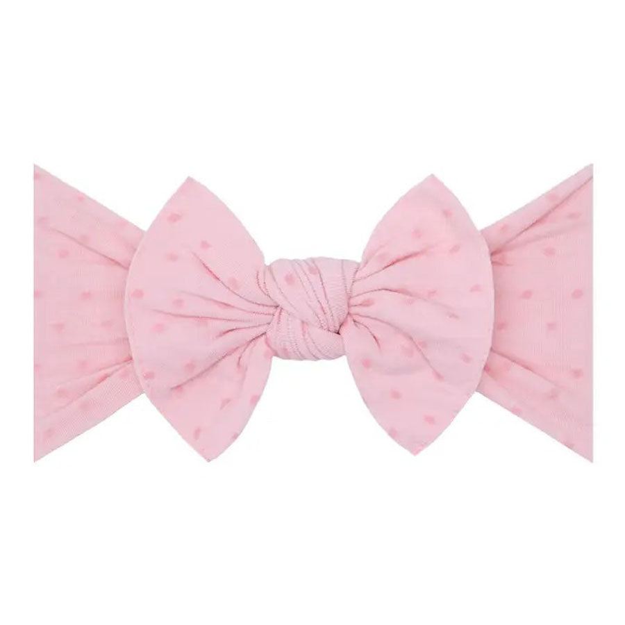 Patterned Shabby Knot - Pink/Pink Dot-HEADBANDS-Baby Bling-Joannas Cuties