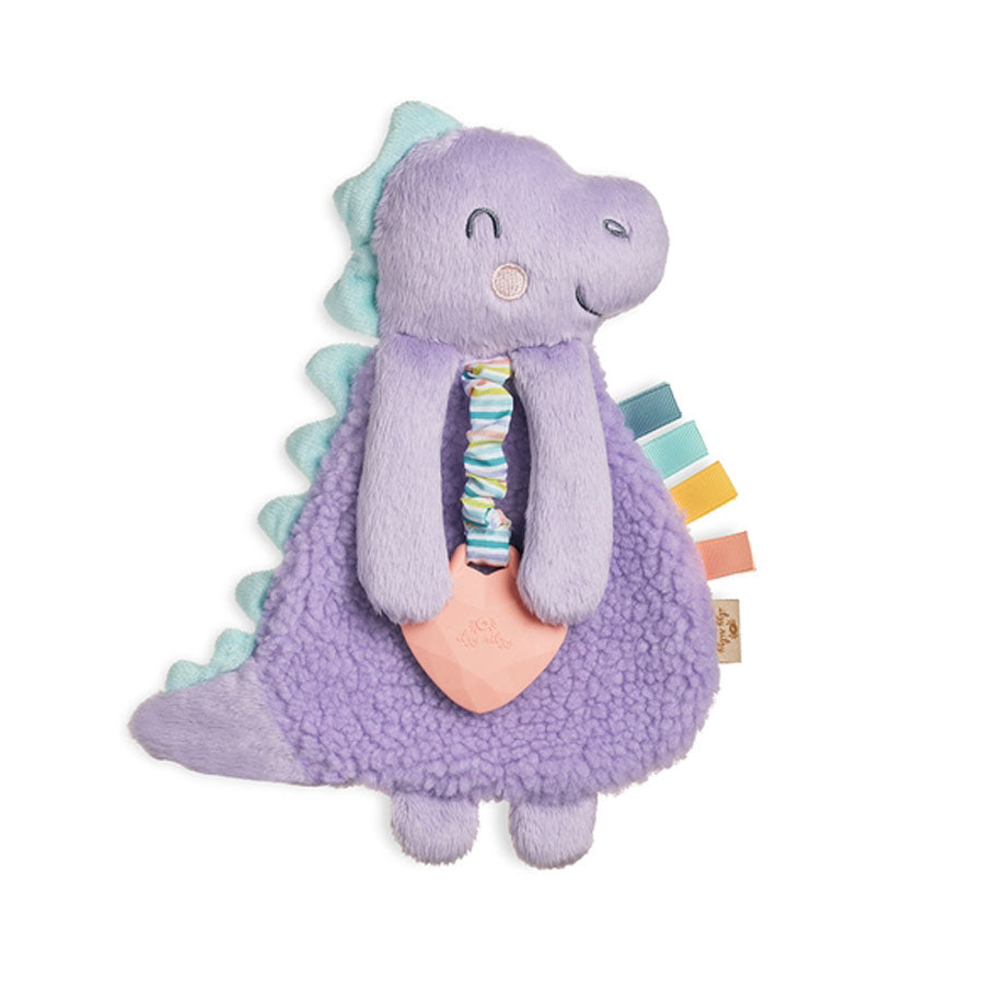 Purple Dino Plush with Silicone Teether Toy-SECURITY BLANKETS-Itzy Ritzy-Joannas Cuties