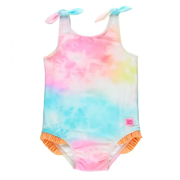 Rainbow Tie Dye Print One Piece Swimsuite