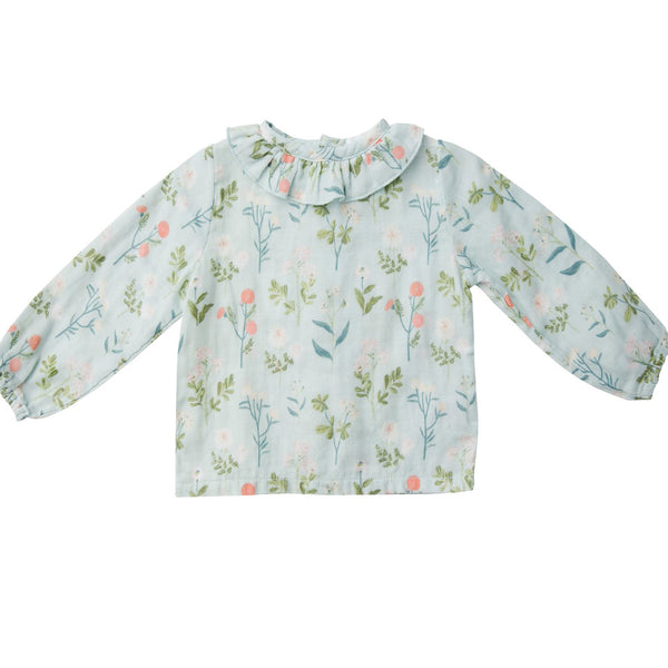 Meadow Brook outlet Floral Gauze Girls’ Collared Blouse - size 10 - heart to heart