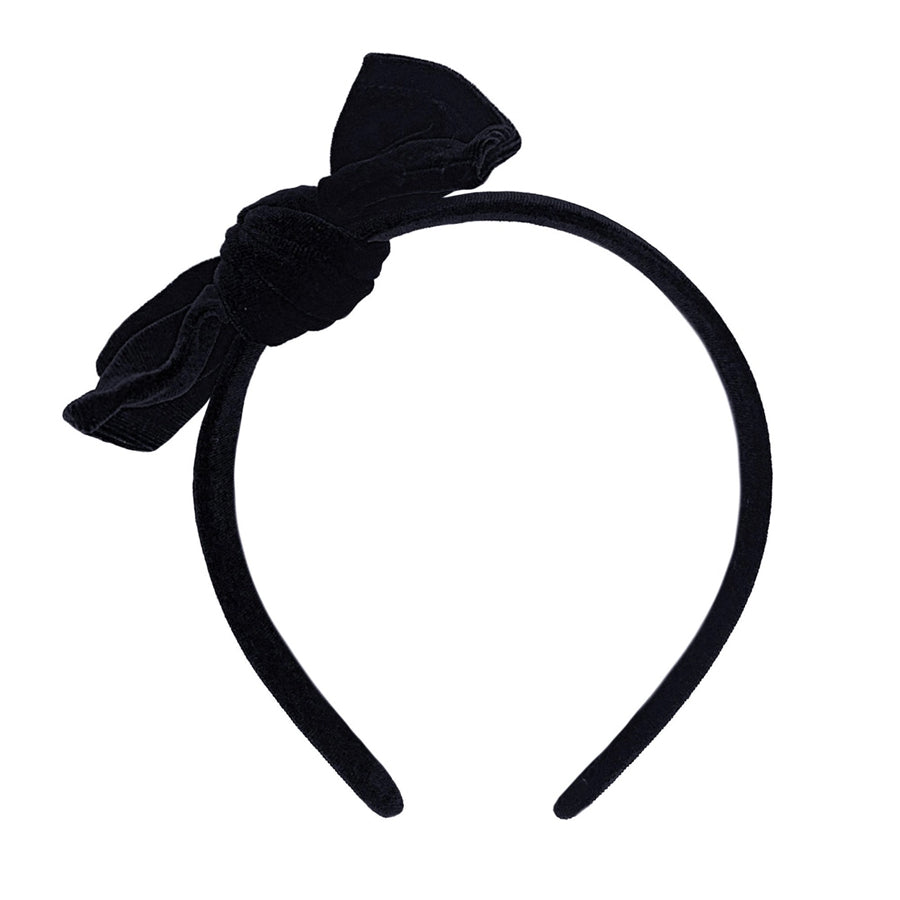 Velvet Knot Hard Headband - Black-HEADBANDS-Baby Bling-Joannas Cuties