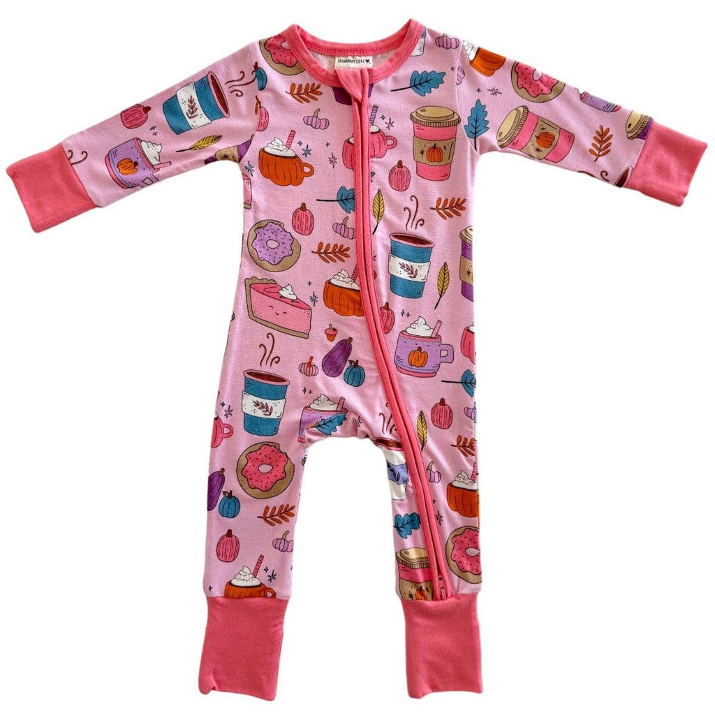 2-Way Convertible Zip Romper - Pumpkin Spice Latte Pink