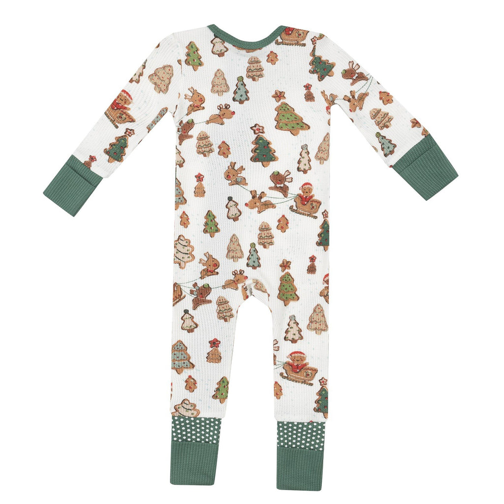 2 Way Zipper  Romper - Gingerbread Sleigt Ride