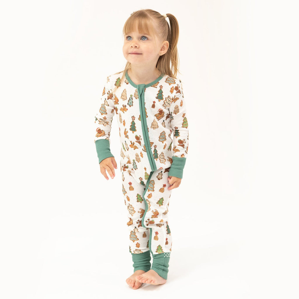 2 Way Zipper  Romper - Gingerbread Sleigt Ride