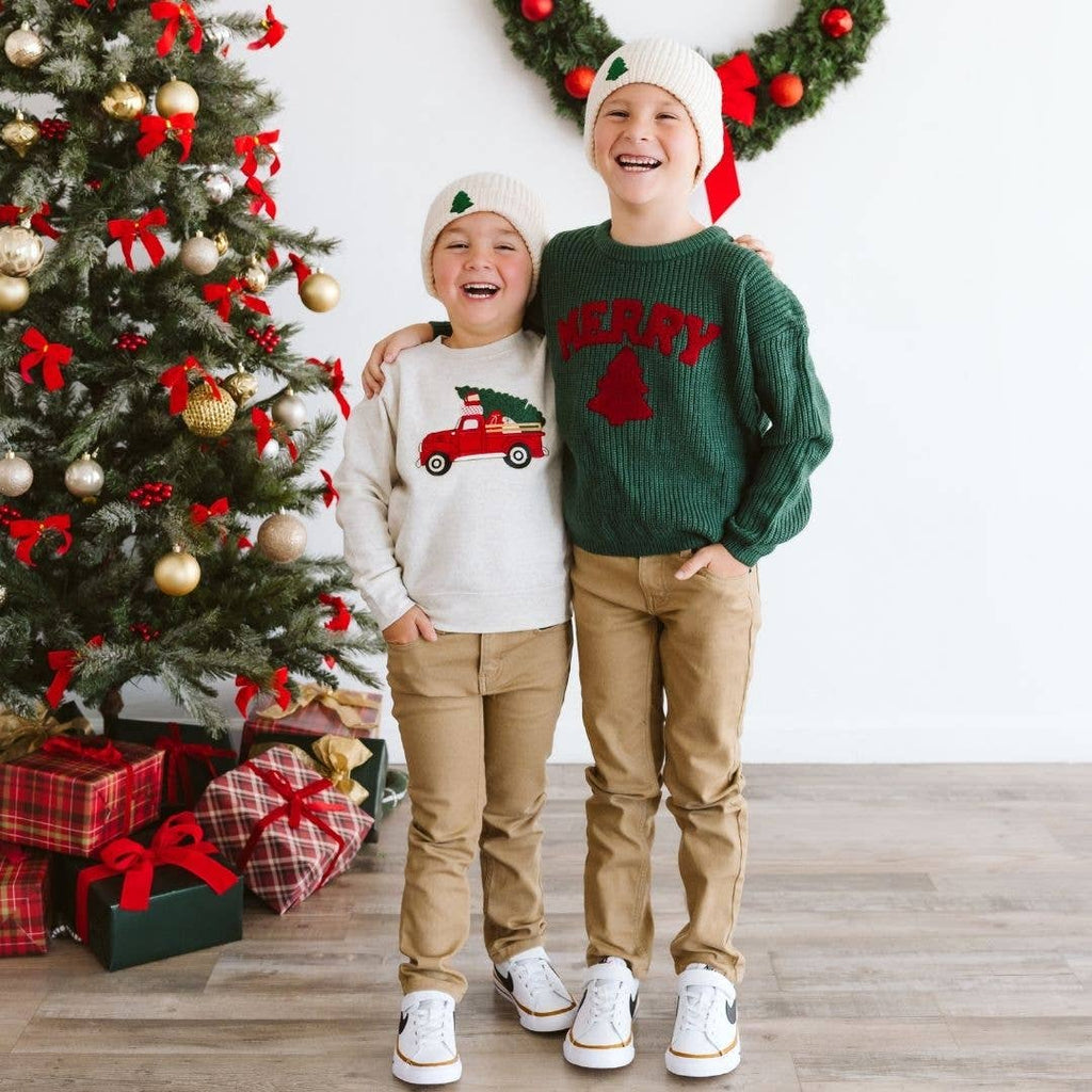 Christmas Truck Patch Sweatshirt