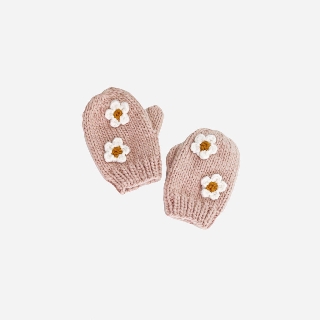 Flower Mittens Blush - Kids and Baby Mitts