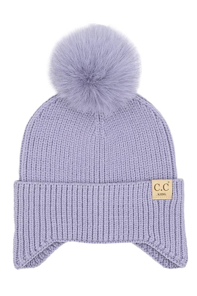 C.C Kids Ear Flap Pom Beanie