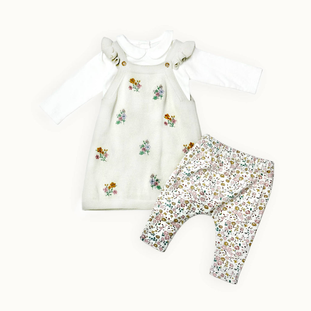 Floral Jersey Stretch Baby Legging Pants (Organic Cotton)-Viverano Organics-Joannas Cuties