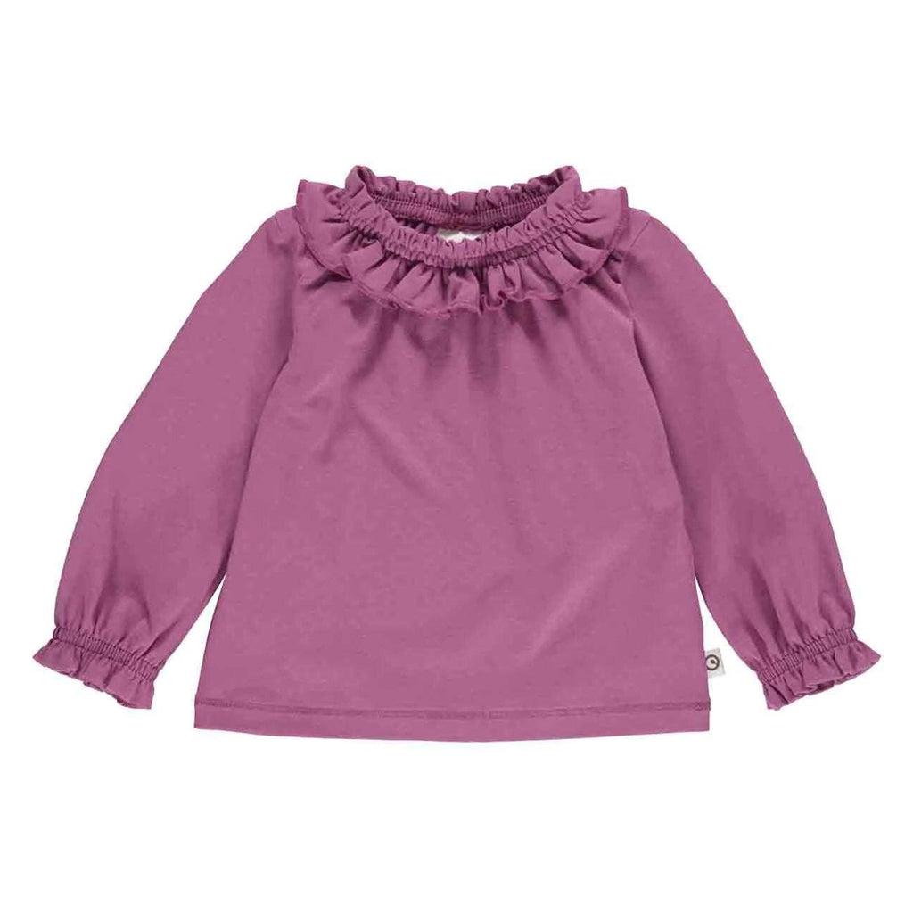 Cozy Me Frill Collar L/S T Baby - Boysenberry