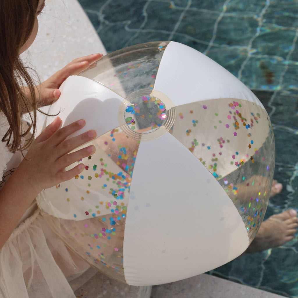 Inflatable Beach Ball Cotton Candy Glitter