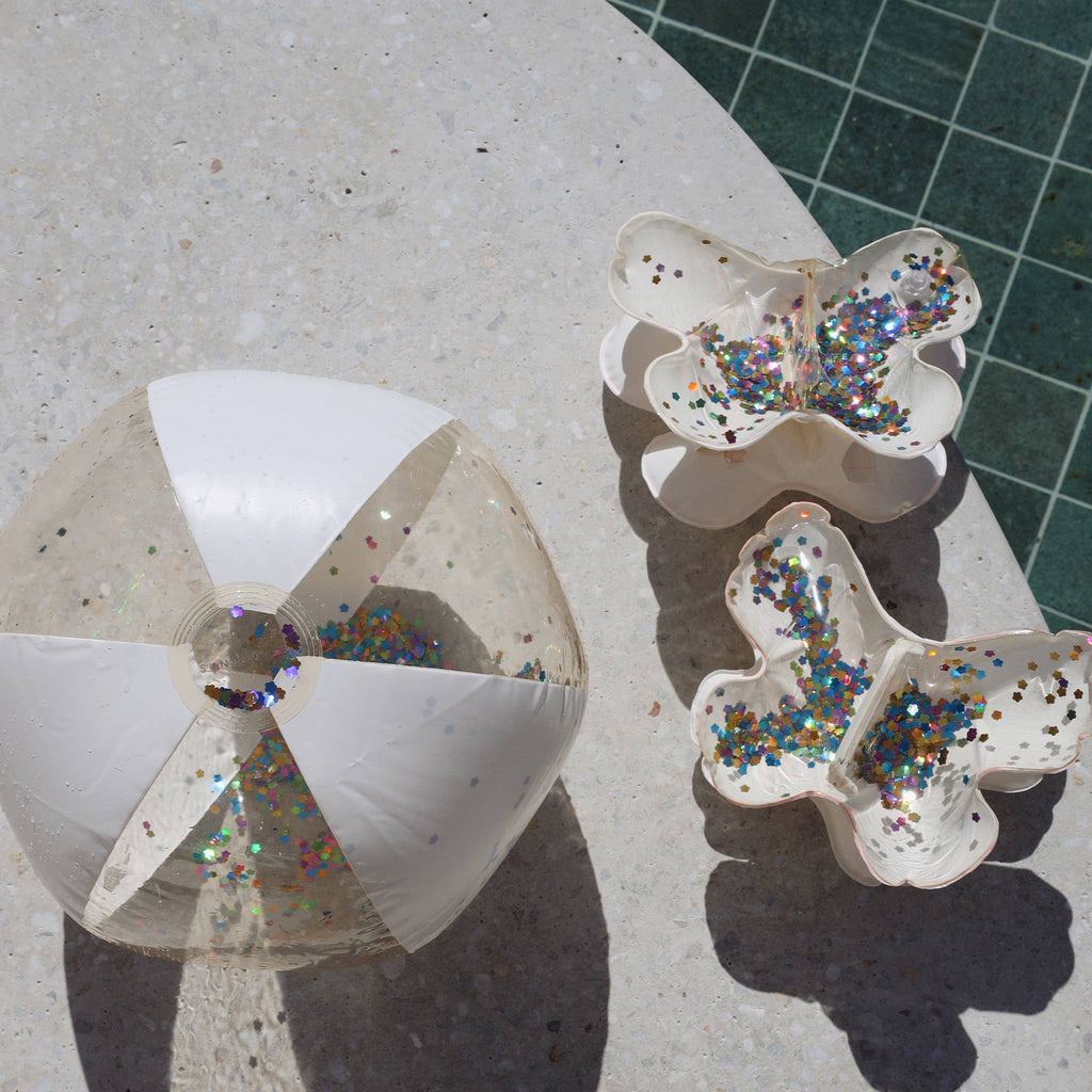 Inflatable Beach Ball Cotton Candy Glitter