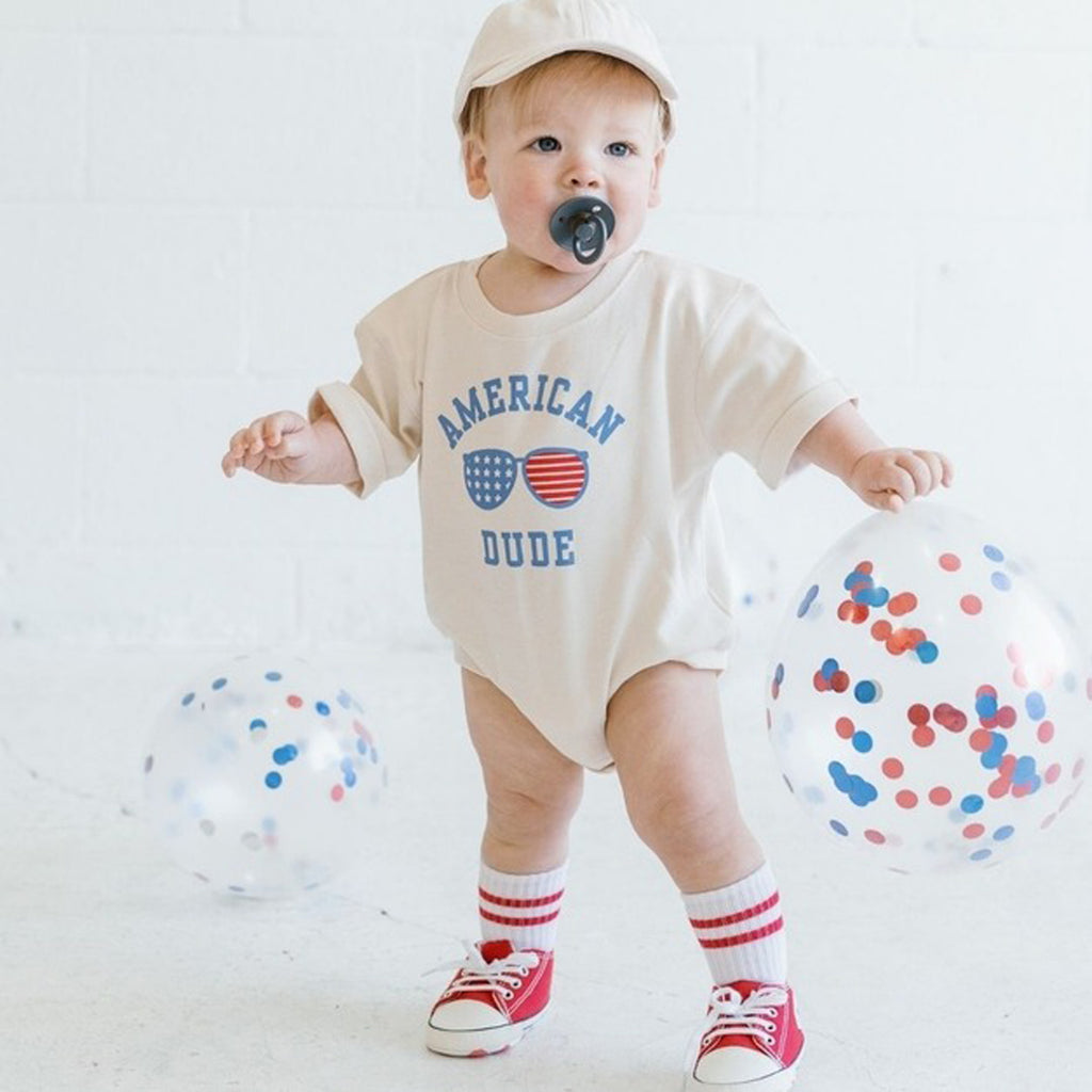 American Dude Short Sleeve Romper